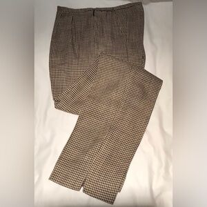 4 Sharon Young Black and Tan Houndstooth Pants